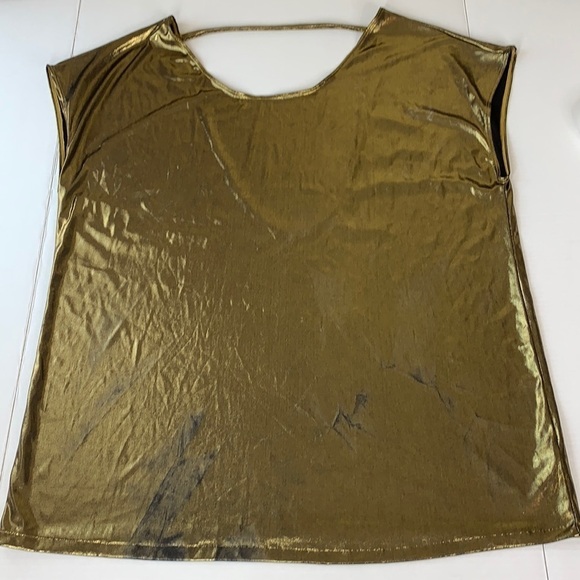 American apparel oversized gold lame tunic m/l with flaws / marks - Picture 1 of 7